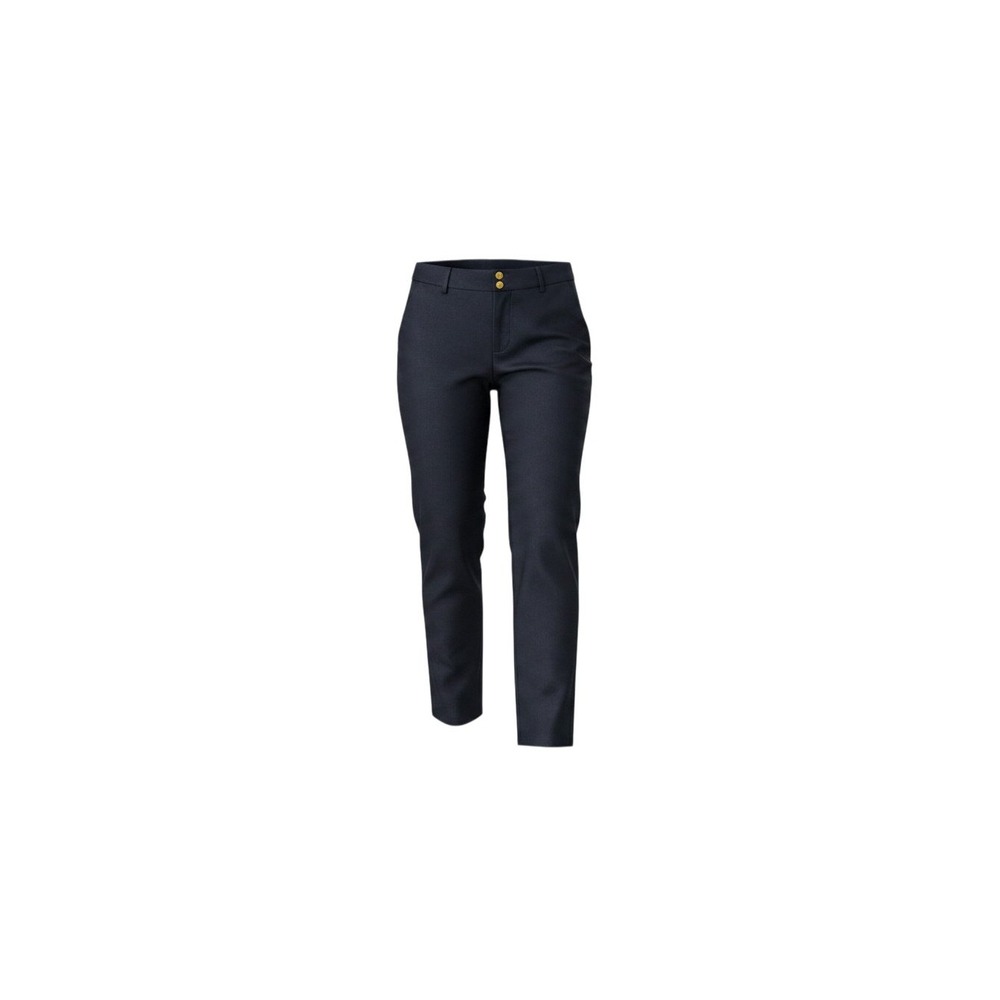 Anne Klein Slim Ankle Pants Womens 12 Midnight Navy New Gold Button Dress Slacks